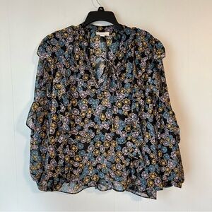 Size 8 Topshop Floral Women's Top.‎ Sheer. Lightweight. B-8